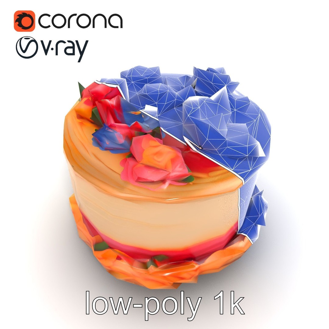 Celebratory Fondant Cake 3D Model – Low Poly PBR Asset for Animation - View 27