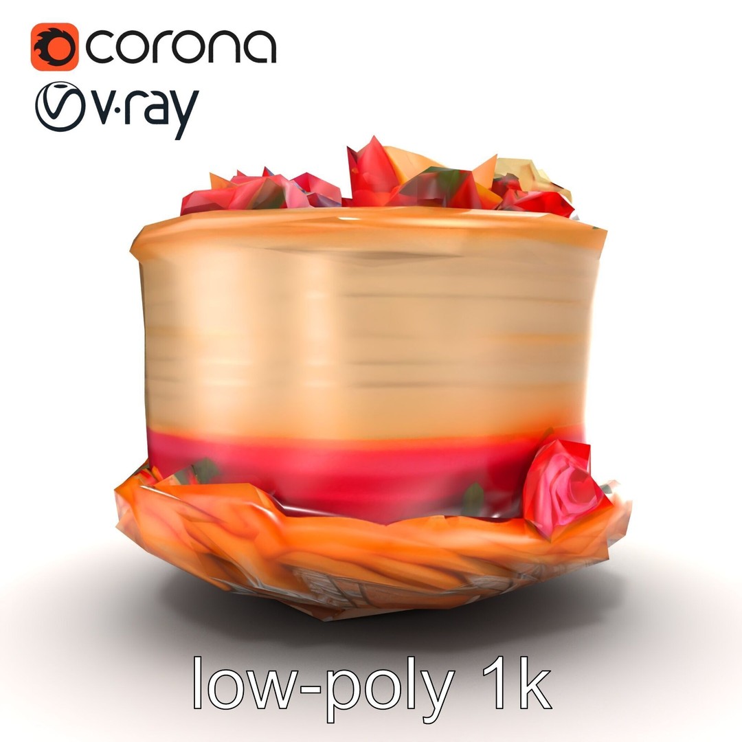 Celebratory Fondant Cake 3D Model – Low Poly PBR Asset for Animation - View 28