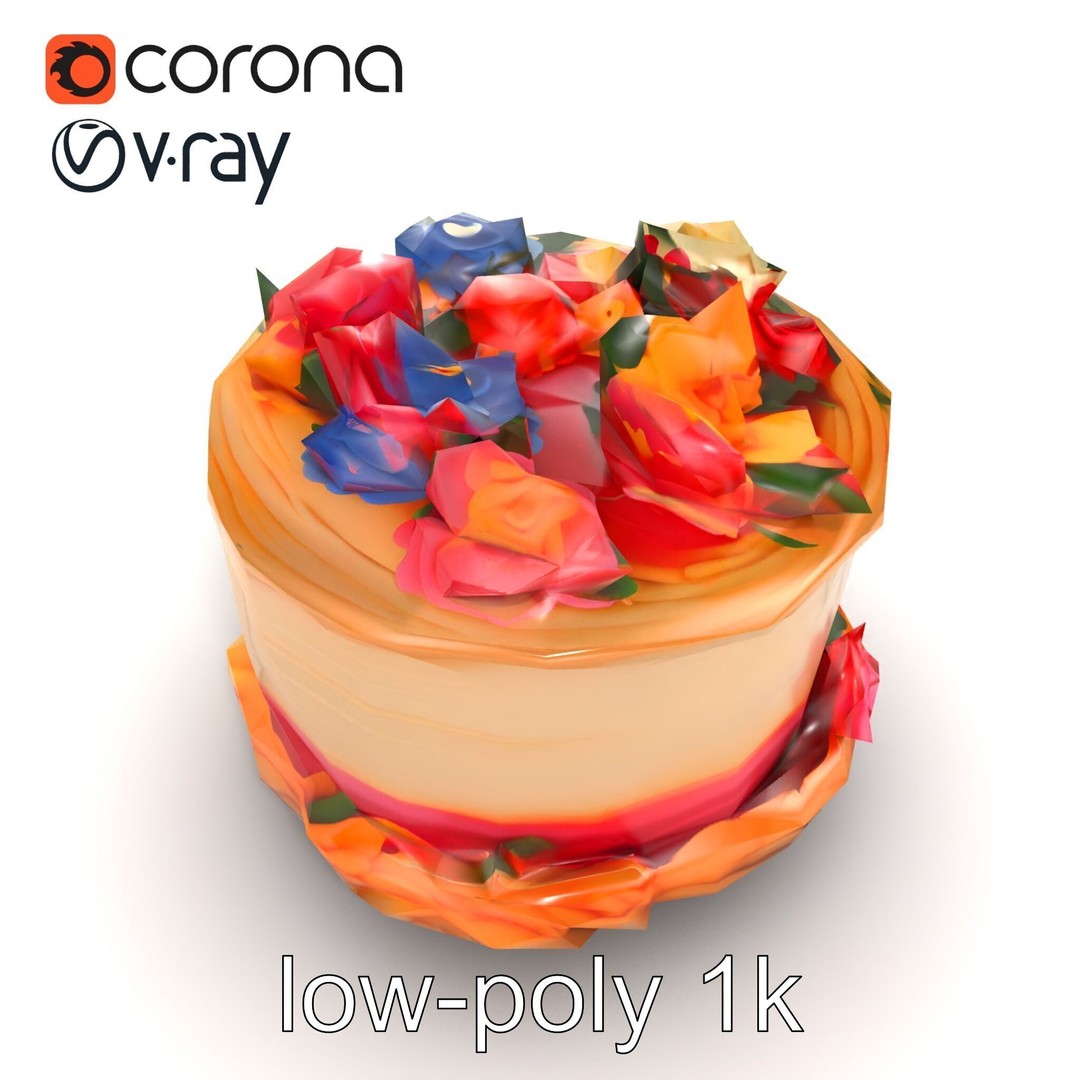 Celebratory Fondant Cake 3D Model – Low Poly PBR Asset for Animation - View 29