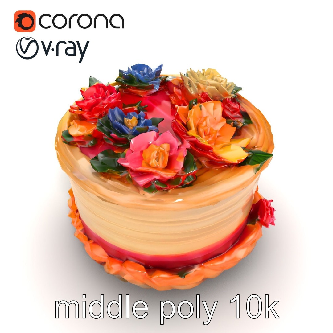 Celebratory Fondant Cake 3D Model – Low Poly PBR Asset for Animation - View 30