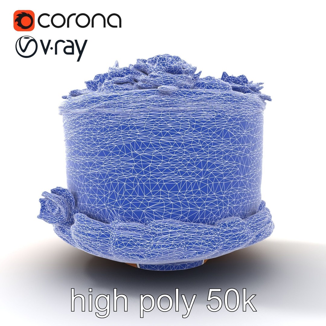 Celebratory Fondant Cake 3D Model – Low Poly PBR Asset for Animation - View 31