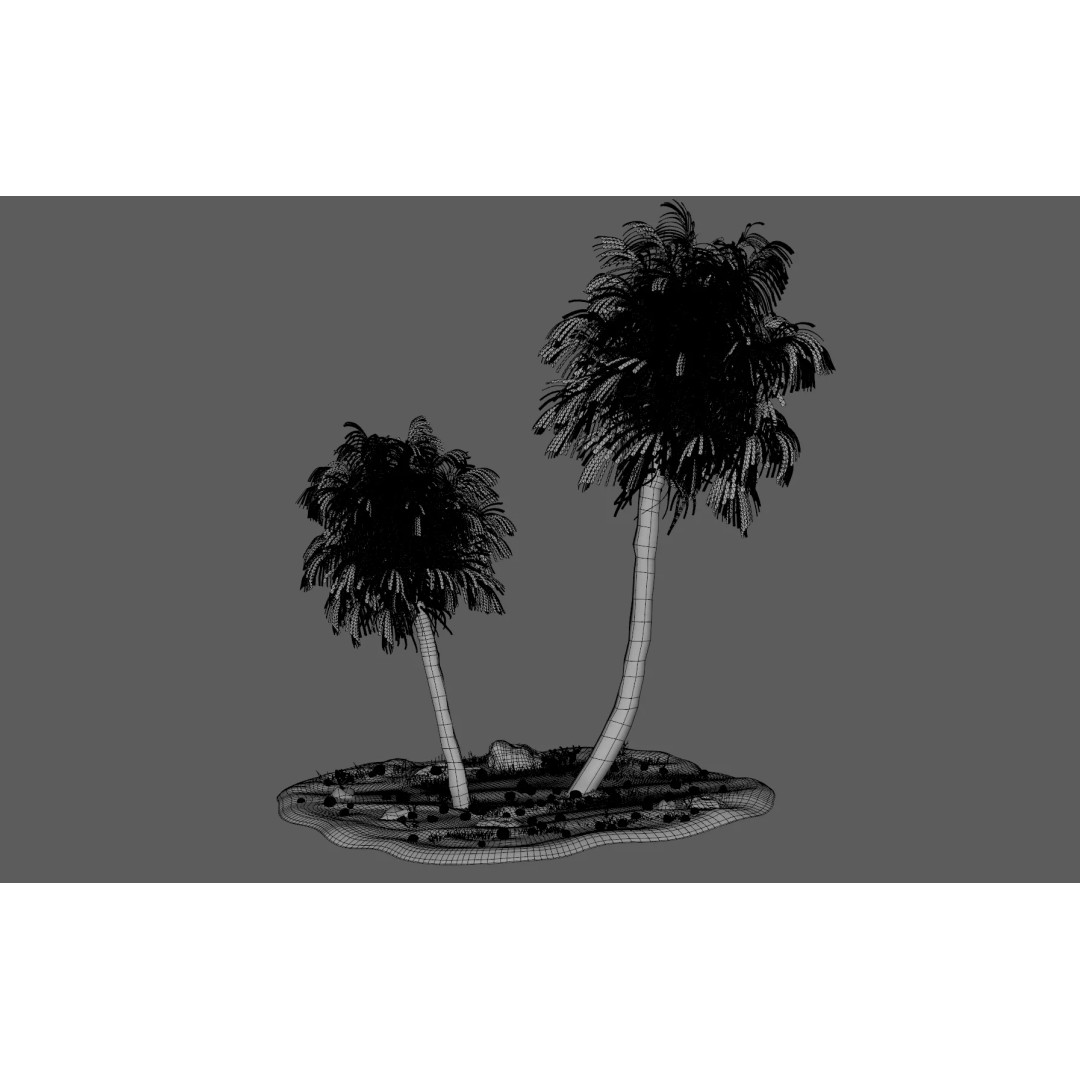Coconut Palm 3D Model – Photorealistic Tropical Asset, FBX, Blender - View 11