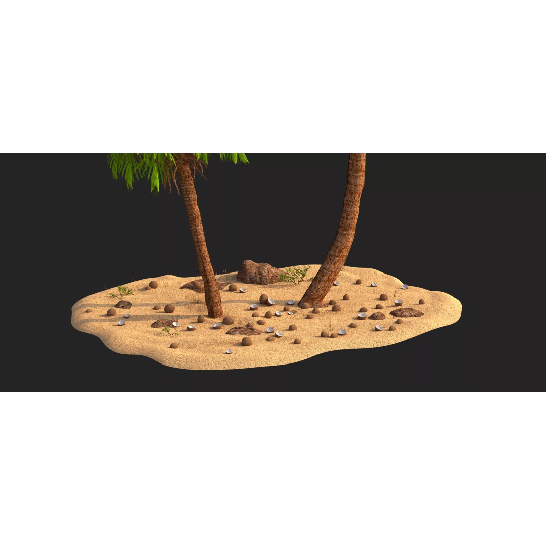 Coconut Palm 3D Model – Photorealistic Tropical Asset, FBX, Blender - View 7