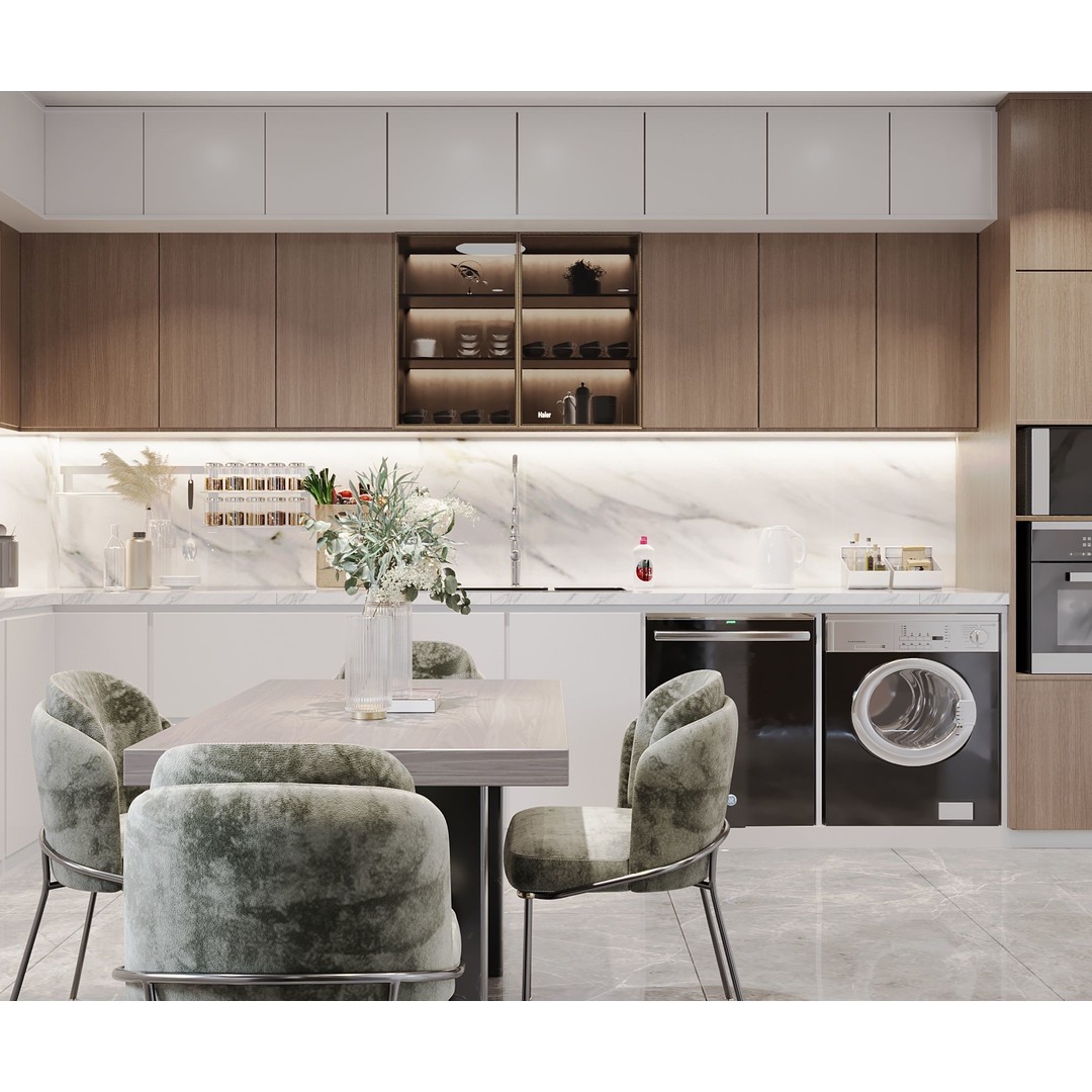 Modern Kitchen 3D Model – Realistic Interior Scene, FBX, PBR - View 3