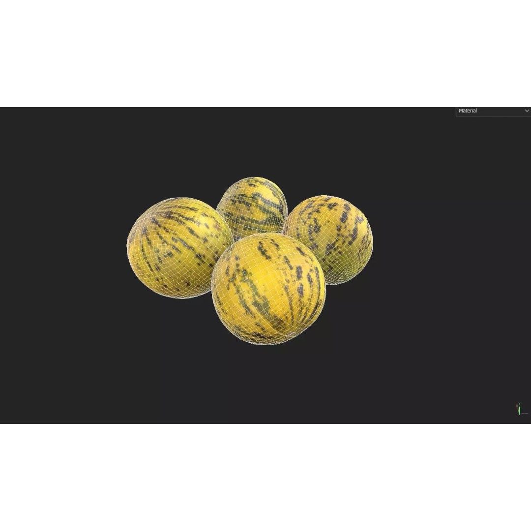 Melon 3D Model – Low Poly Game Asset, FBX, PBR Textures