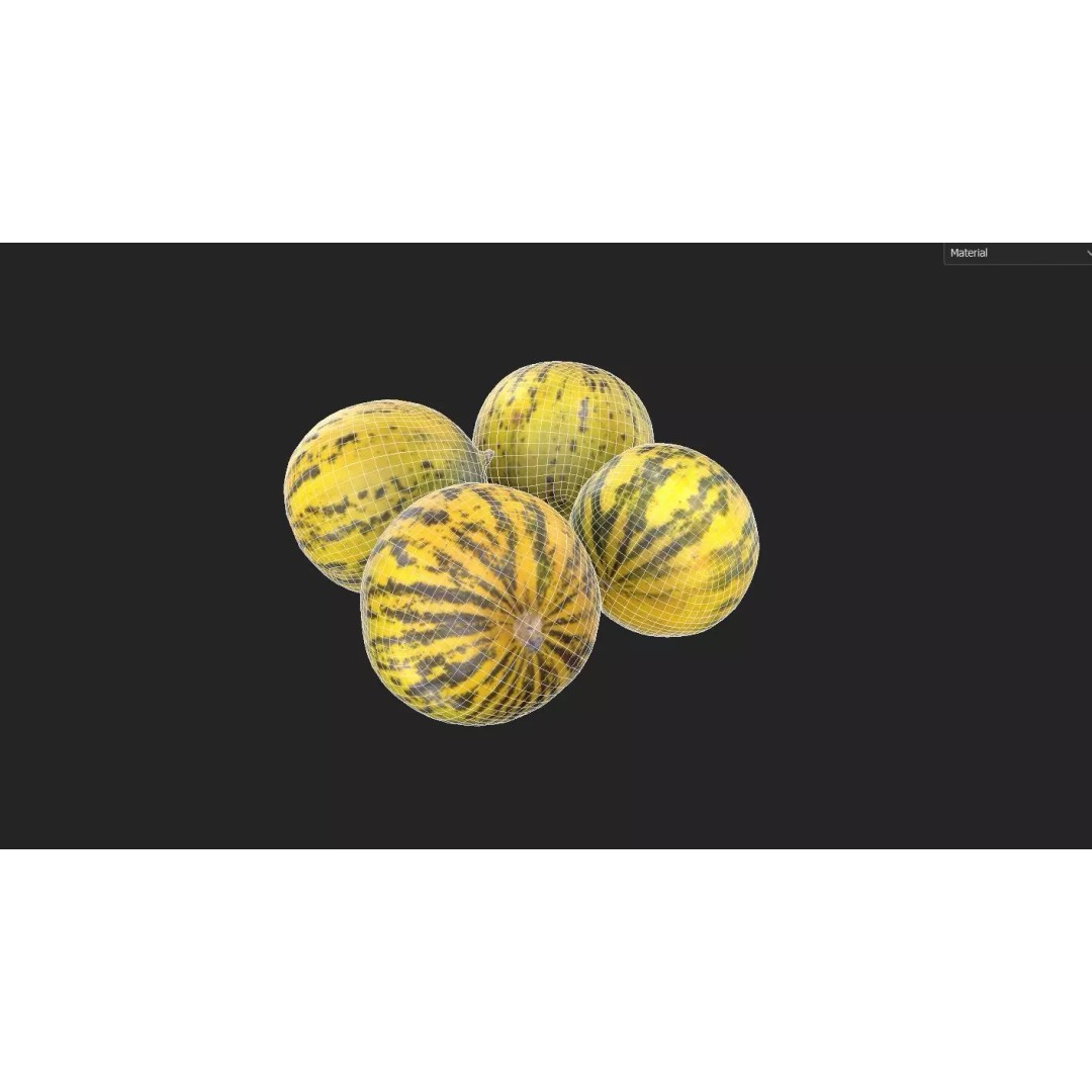 Melon 3D Model – Low Poly Game Asset, FBX, PBR Textures - View 3