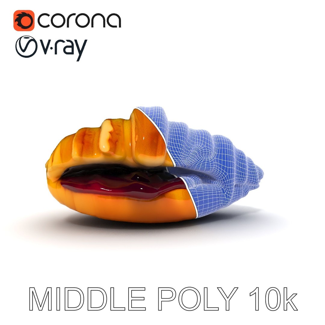 Delicious Croissant 3D Model – Low Poly PBR Asset for Games, FBX - View 33