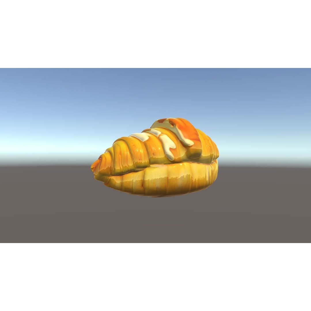 Delicious Croissant 3D Model – Low Poly PBR Asset for Games, FBX - View 6