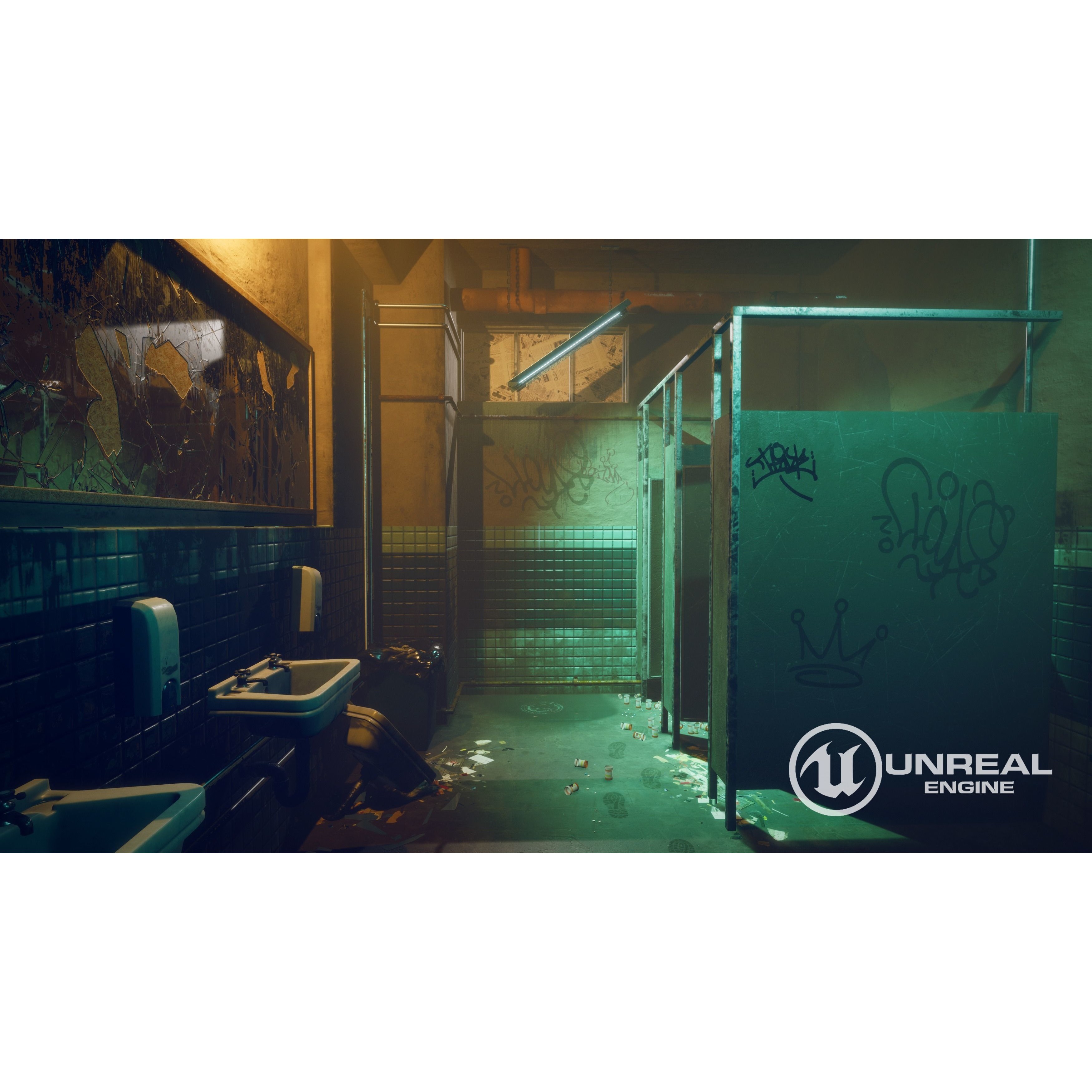 Creepy Public Bathroom Asset Pack - Low-Poly Game-Ready 3D Model - View 10
