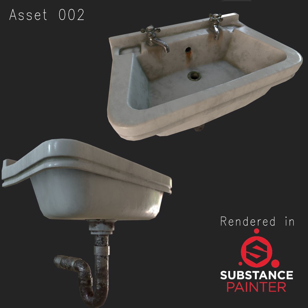 Creepy Public Bathroom Asset Pack - Low-Poly Game-Ready 3D Model - View 6