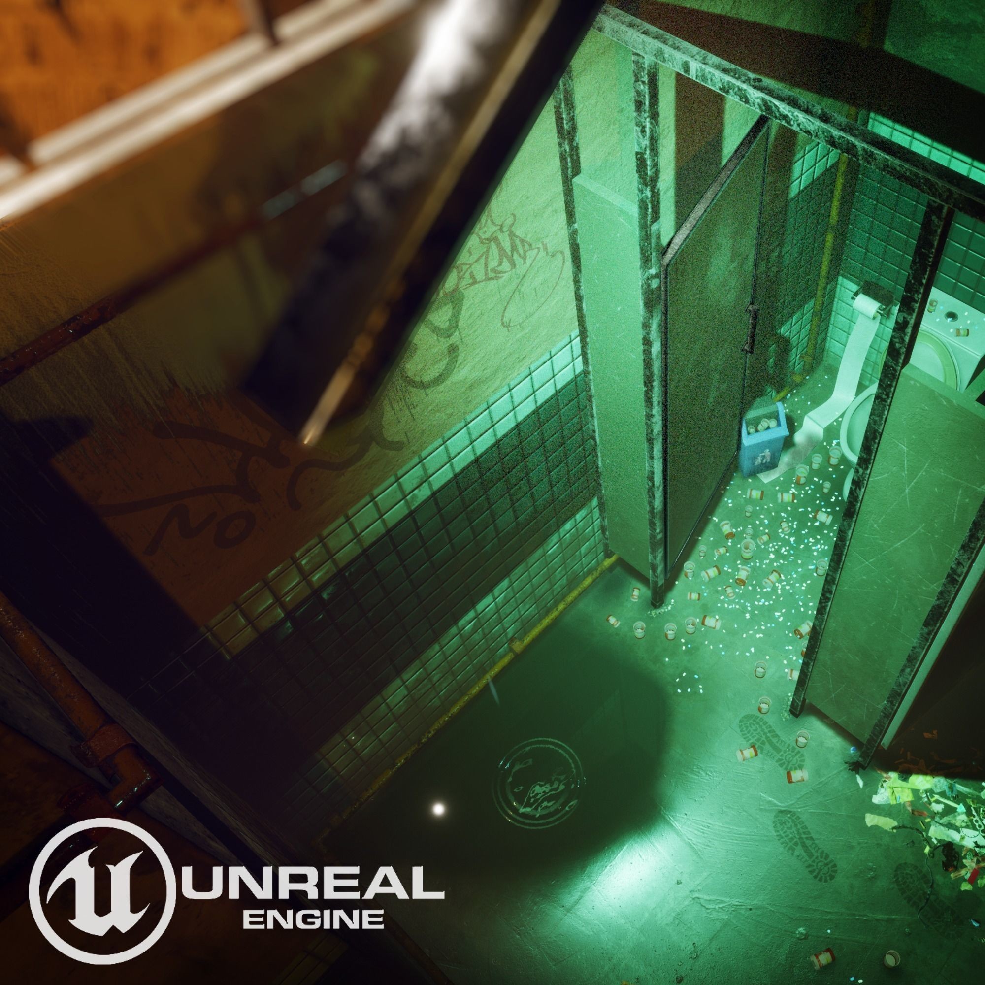 Creepy Public Bathroom Asset Pack - Low-Poly Game-Ready 3D Model - View 9