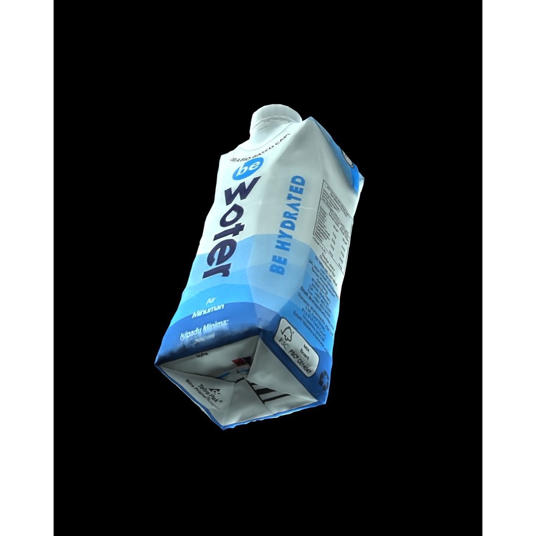 Sustainable Drink Carton 3D Model – Low Poly Game Ready Asset, FBX - View 3