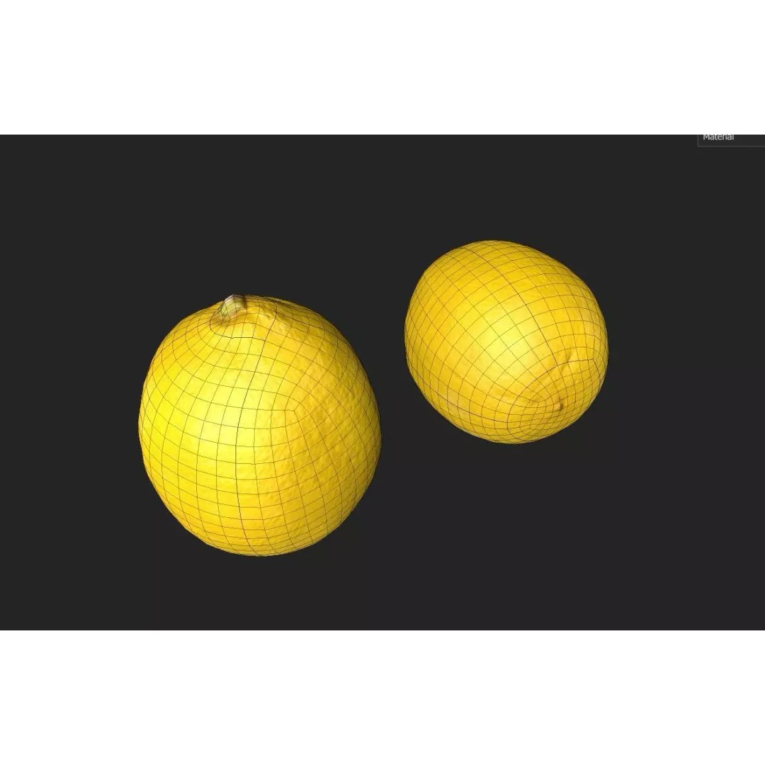 Lemon 3D Model – Low Poly PBR Asset for Games, FBX - View 3