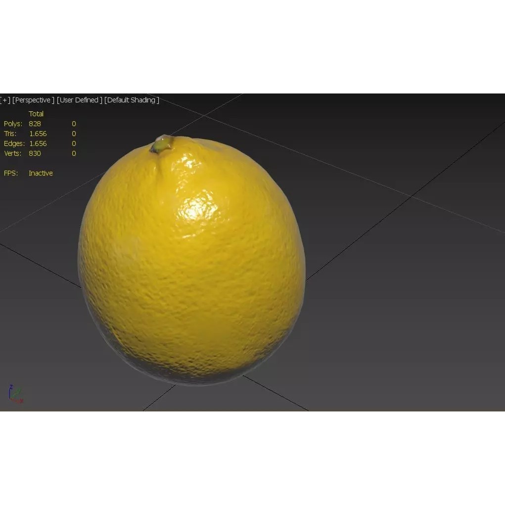 Lemon 3D Model – Low Poly PBR Asset for Games, FBX - View 4