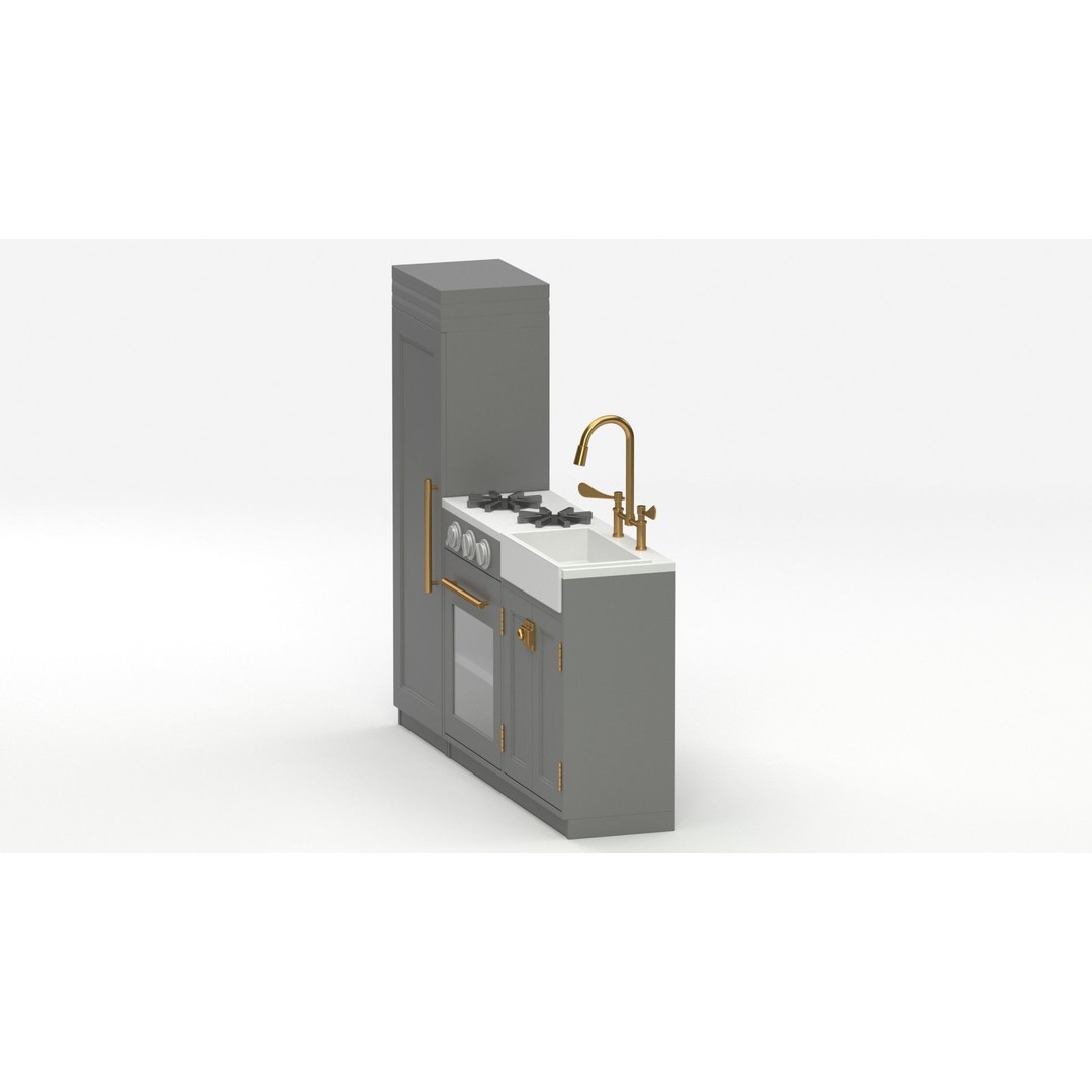 Pottery Barn Kids Chelsea Kitchen 3D Model – PBR Game-Ready Asset, FBX - View 27