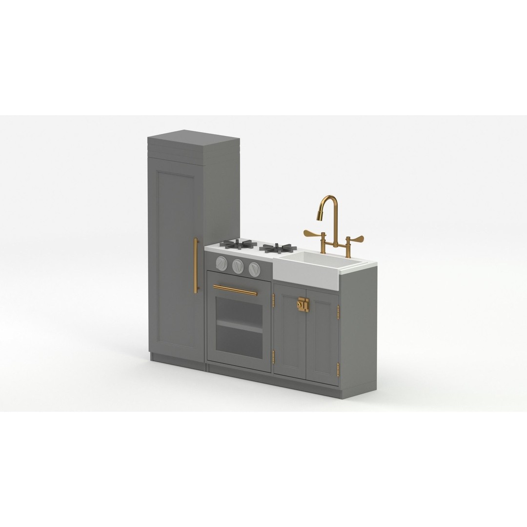 Pottery Barn Kids Chelsea Kitchen 3D Model – PBR Game-Ready Asset, FBX - View 28
