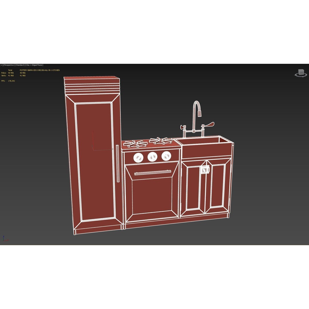 Pottery Barn Kids Chelsea Kitchen 3D Model – PBR Game-Ready Asset, FBX - View 30