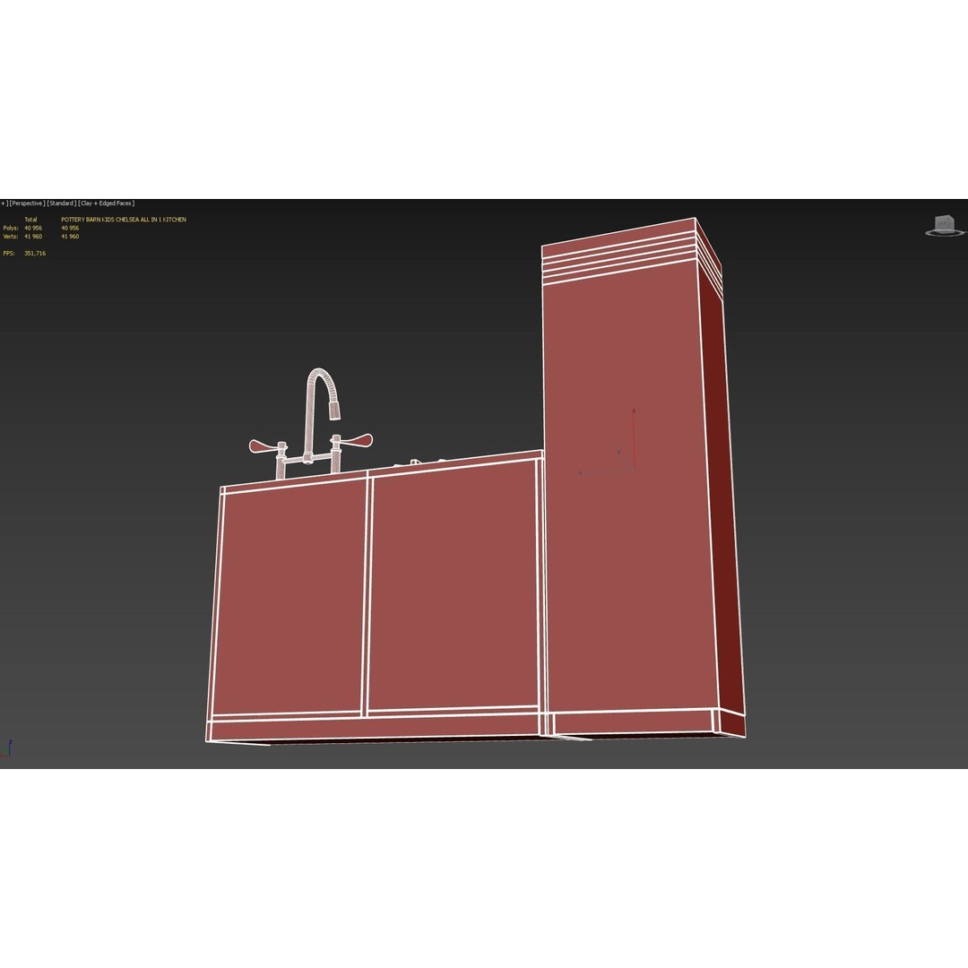 Pottery Barn Kids Chelsea Kitchen 3D Model – PBR Game-Ready Asset, FBX - View 8