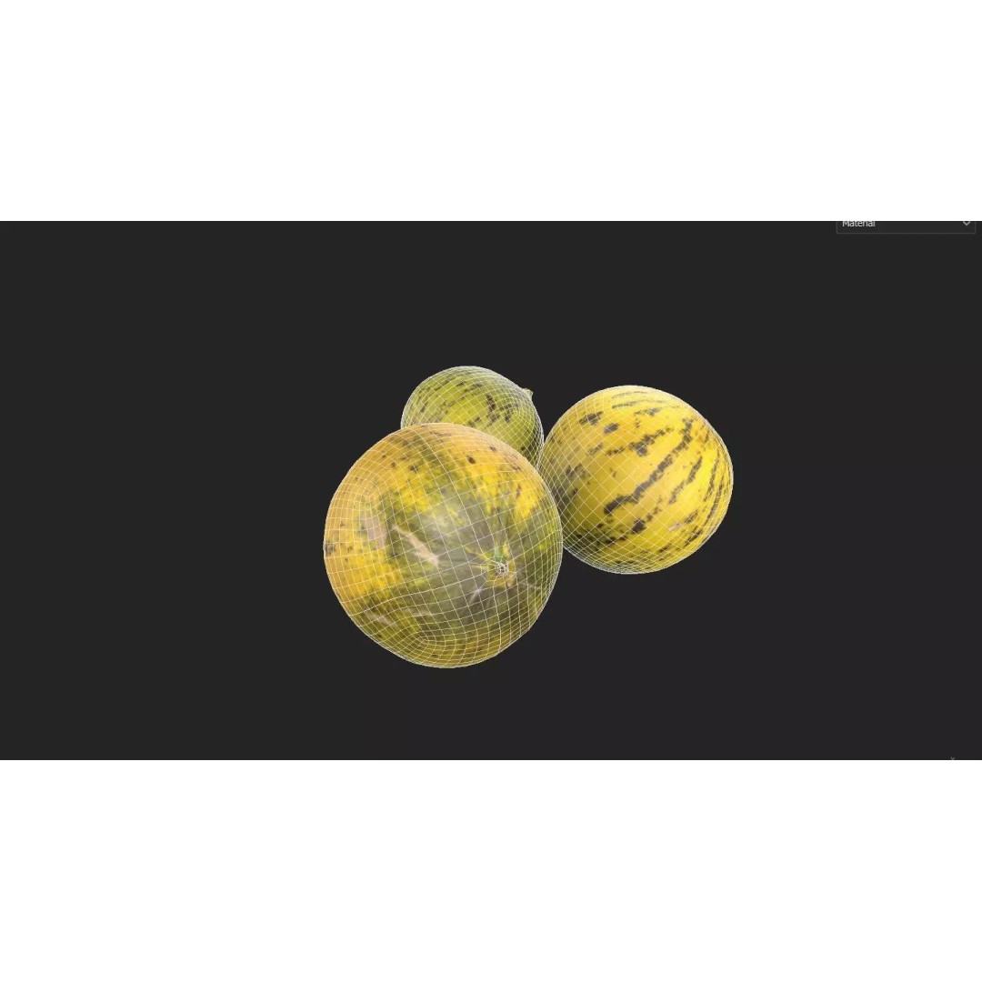 Melon 3D Model – Low Poly Game Asset with PBR Textures - View 3
