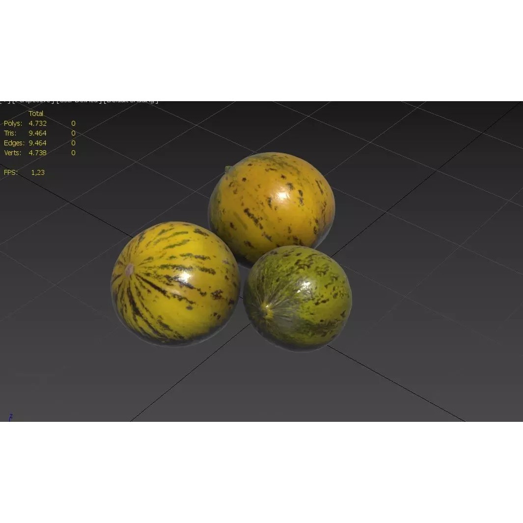 Melon 3D Model – Low Poly Game Asset with PBR Textures - View 4