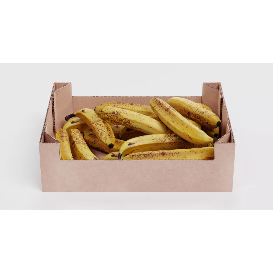 Fruit in Boxes 3D Model – Realistic Cardboard Produce Crates, Blender - View 11