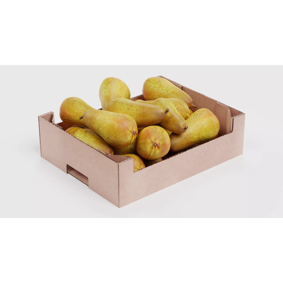 Fruit in Boxes 3D Model – Realistic Cardboard Produce Crates, Blender - View 14