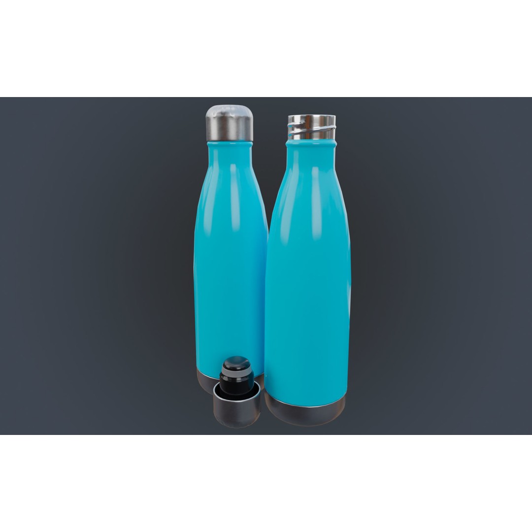Insulated Water Bottle 3D Model – Low Poly PBR Game Asset, FBX - View 12