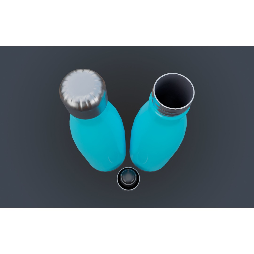 Insulated Water Bottle 3D Model – Low Poly PBR Game Asset, FBX - View 16