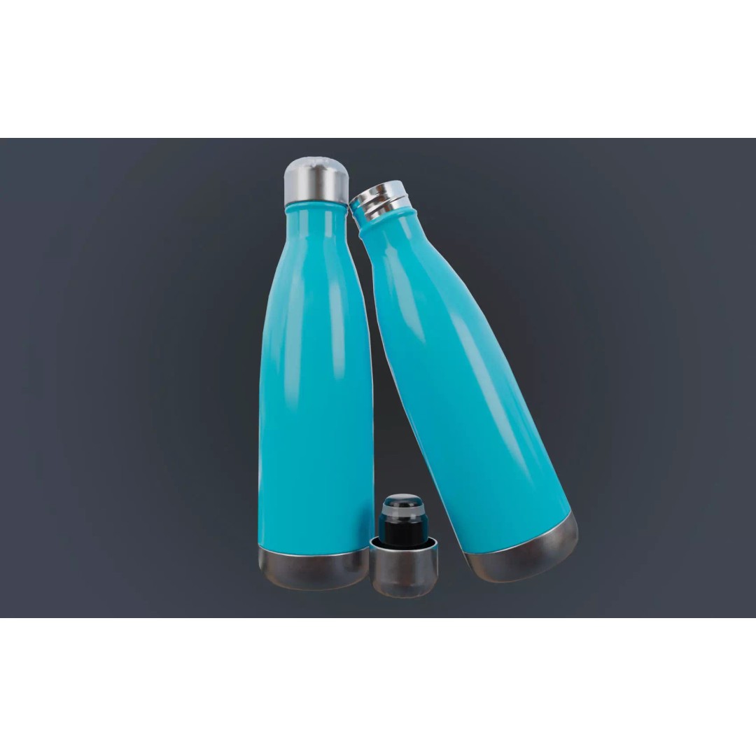 Insulated Water Bottle 3D Model – Low Poly PBR Game Asset, FBX - View 2