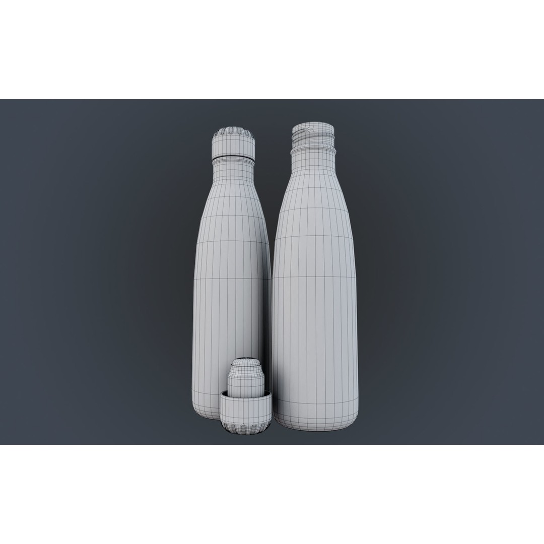 Insulated Water Bottle 3D Model – Low Poly PBR Game Asset, FBX - View 22