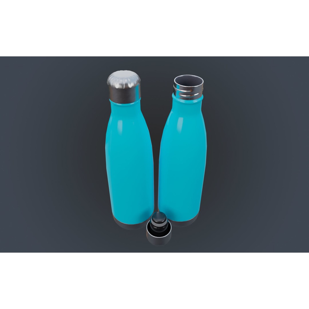 Insulated Water Bottle 3D Model – Low Poly PBR Game Asset, FBX - View 24
