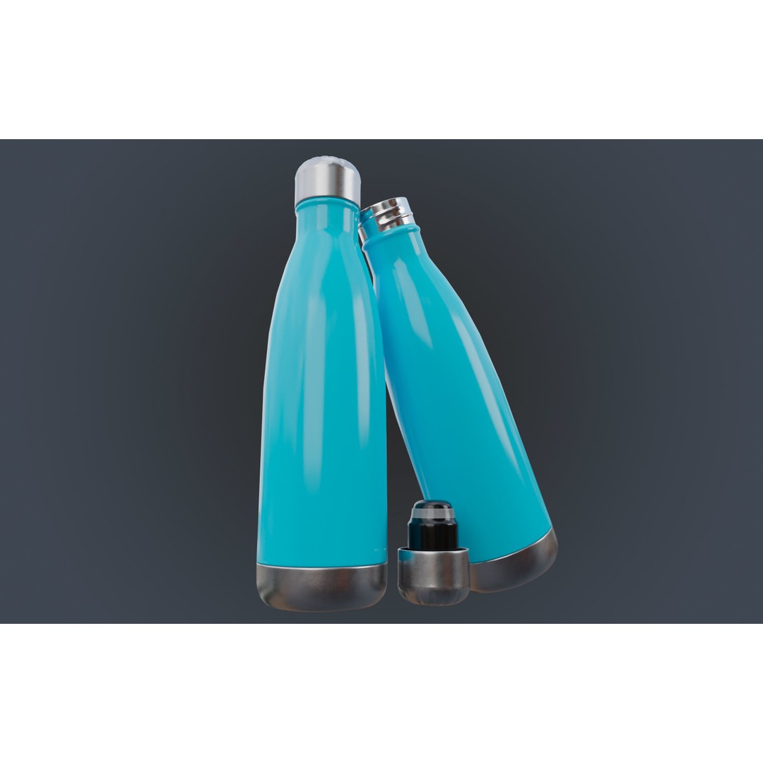 Insulated Water Bottle 3D Model – Low Poly PBR Game Asset, FBX - View 4