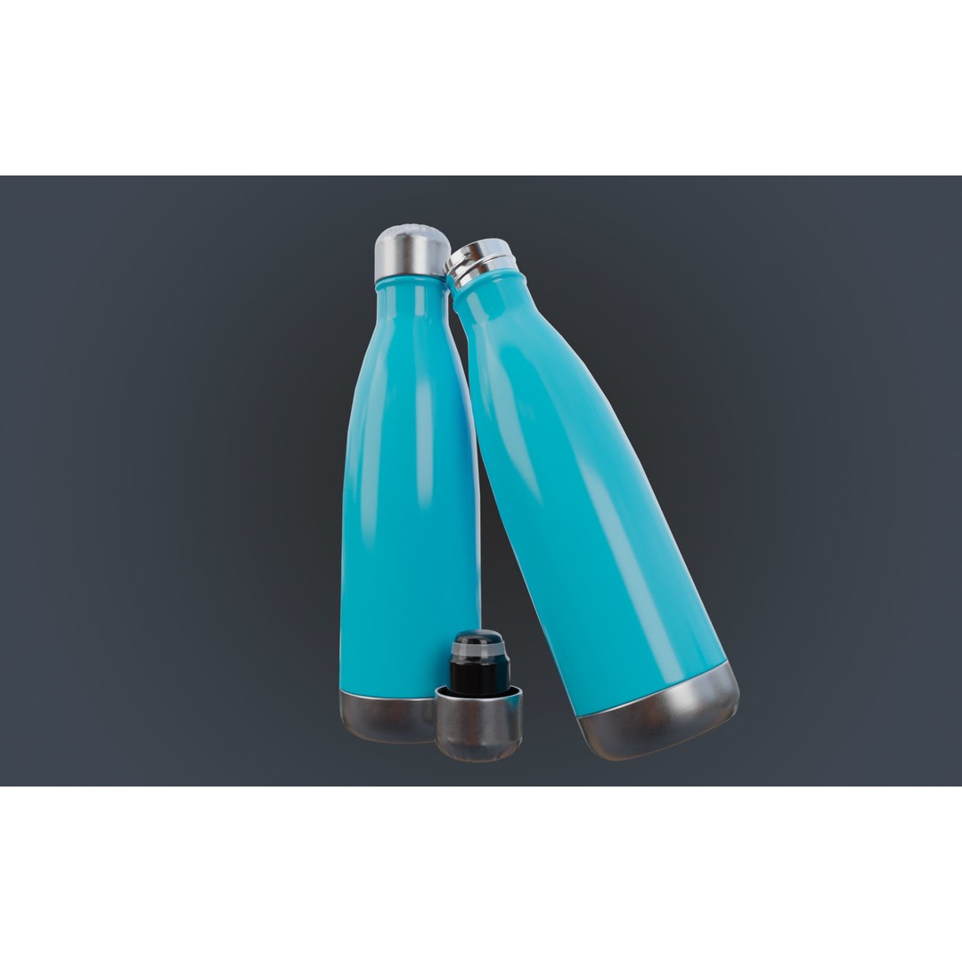 Insulated Water Bottle 3D Model – Low Poly PBR Game Asset, FBX - View 7