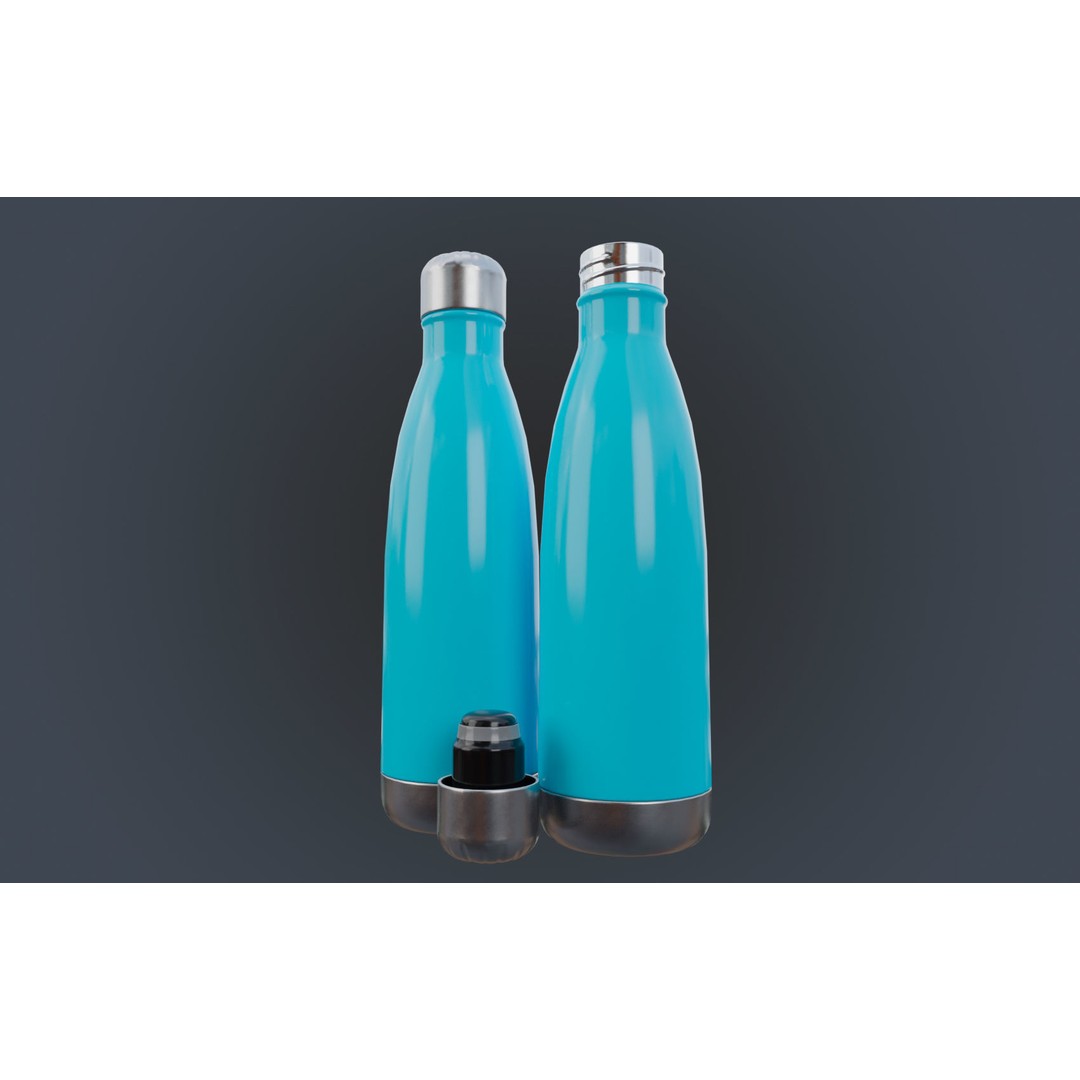 Insulated Water Bottle 3D Model – Low Poly PBR Game Asset, FBX - View 8