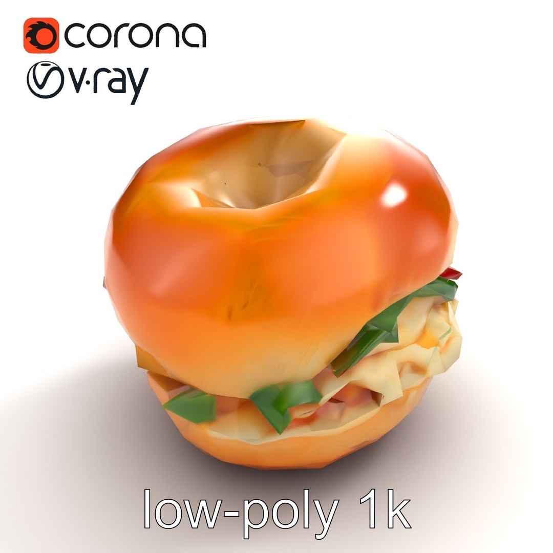 Bagel Breakfast Sandwich 3D Model – Low Poly PBR Culinary Asset, FBX - View 10