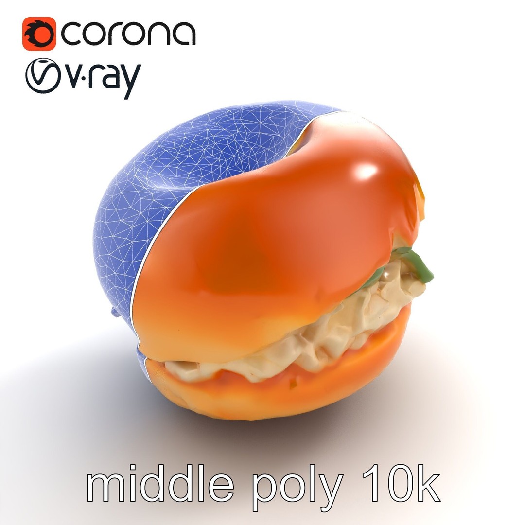 Bagel Breakfast Sandwich 3D Model – Low Poly PBR Culinary Asset, FBX - View 12