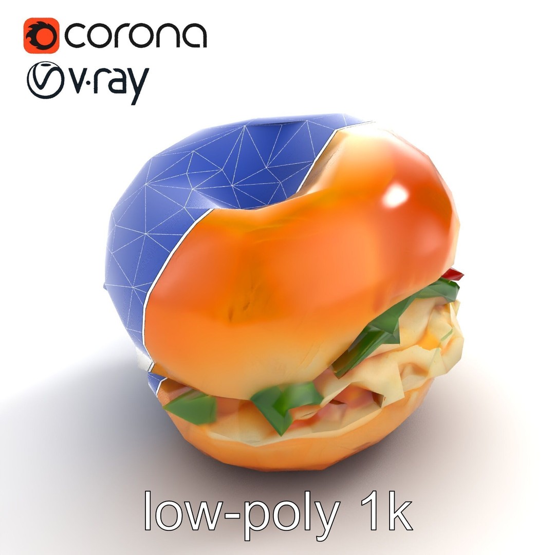 Bagel Breakfast Sandwich 3D Model – Low Poly PBR Culinary Asset, FBX - View 14