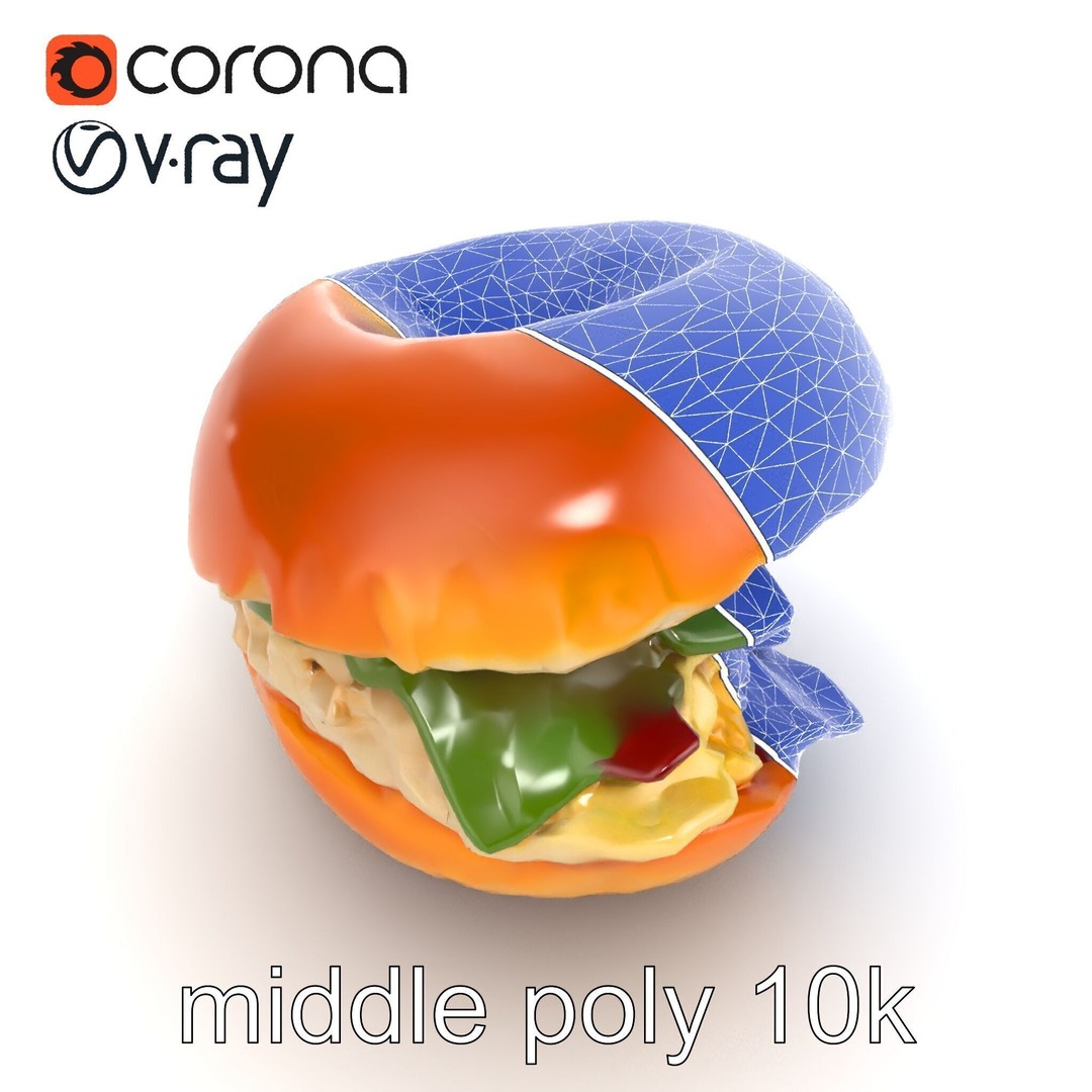 Bagel Breakfast Sandwich 3D Model – Low Poly PBR Culinary Asset, FBX - View 16