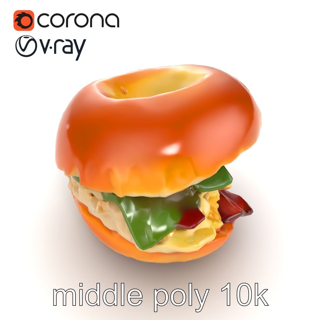 Bagel Breakfast Sandwich 3D Model – Low Poly PBR Culinary Asset, FBX - View 17