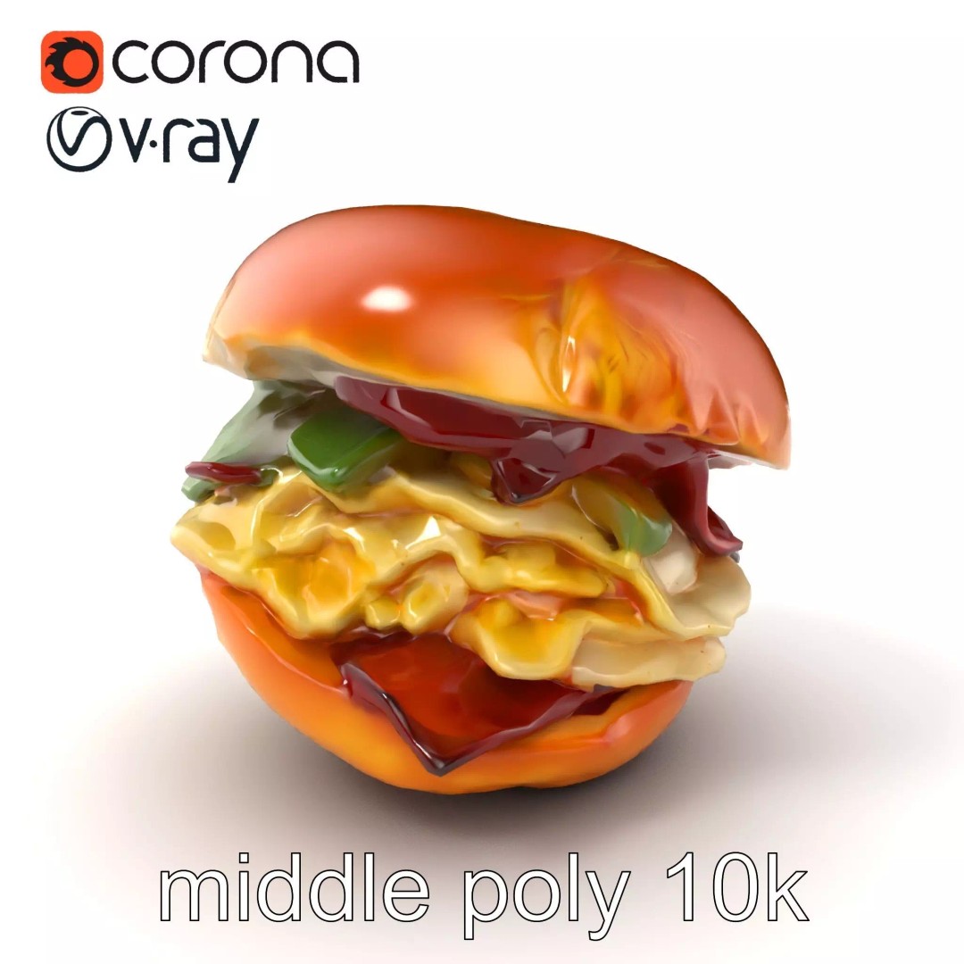Bagel Breakfast Sandwich 3D Model – Low Poly PBR Culinary Asset, FBX - View 2