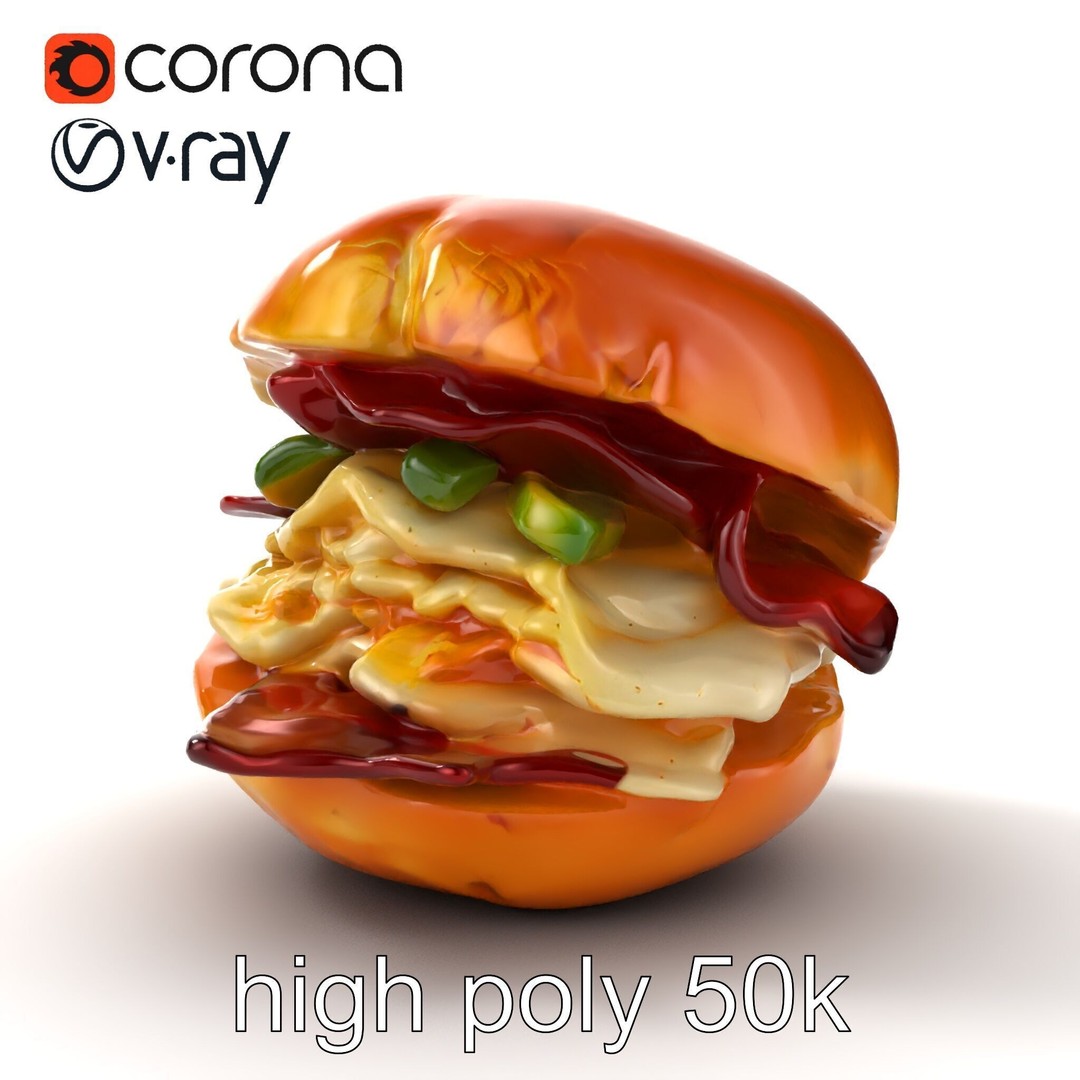 Bagel Breakfast Sandwich 3D Model – Low Poly PBR Culinary Asset, FBX - View 25