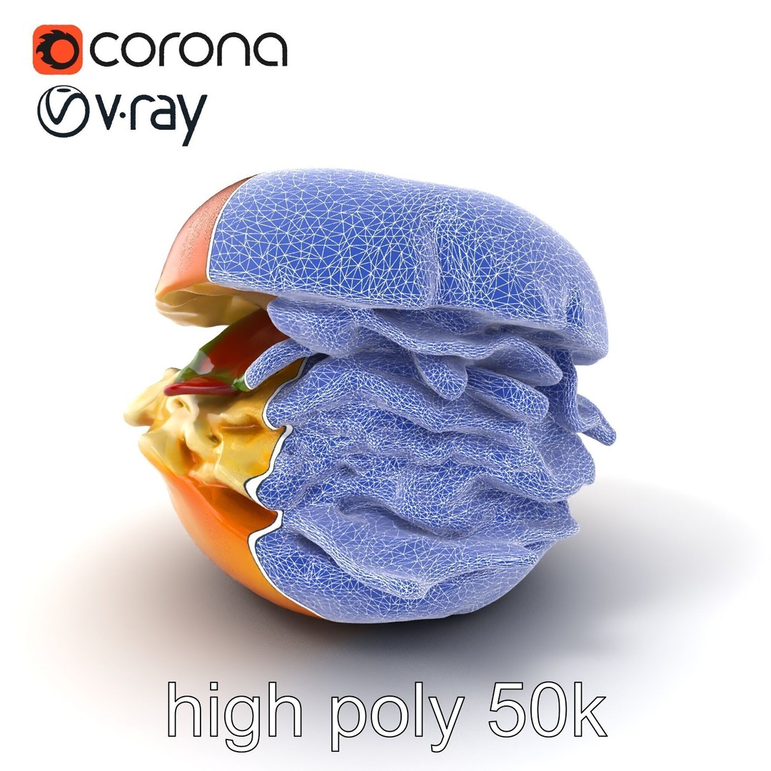 Bagel Breakfast Sandwich 3D Model – Low Poly PBR Culinary Asset, FBX - View 3