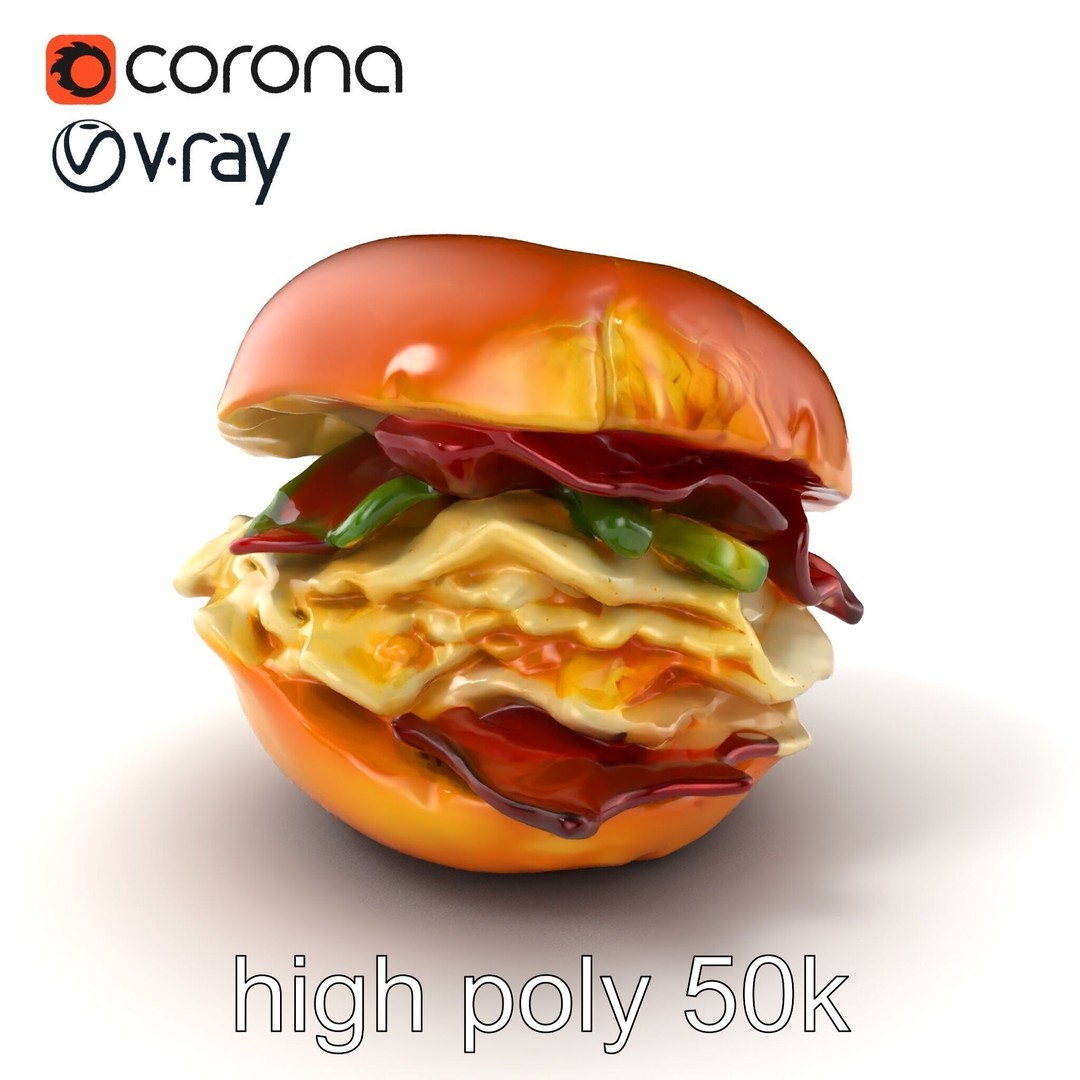 Bagel Breakfast Sandwich 3D Model – Low Poly PBR Culinary Asset, FBX - View 4