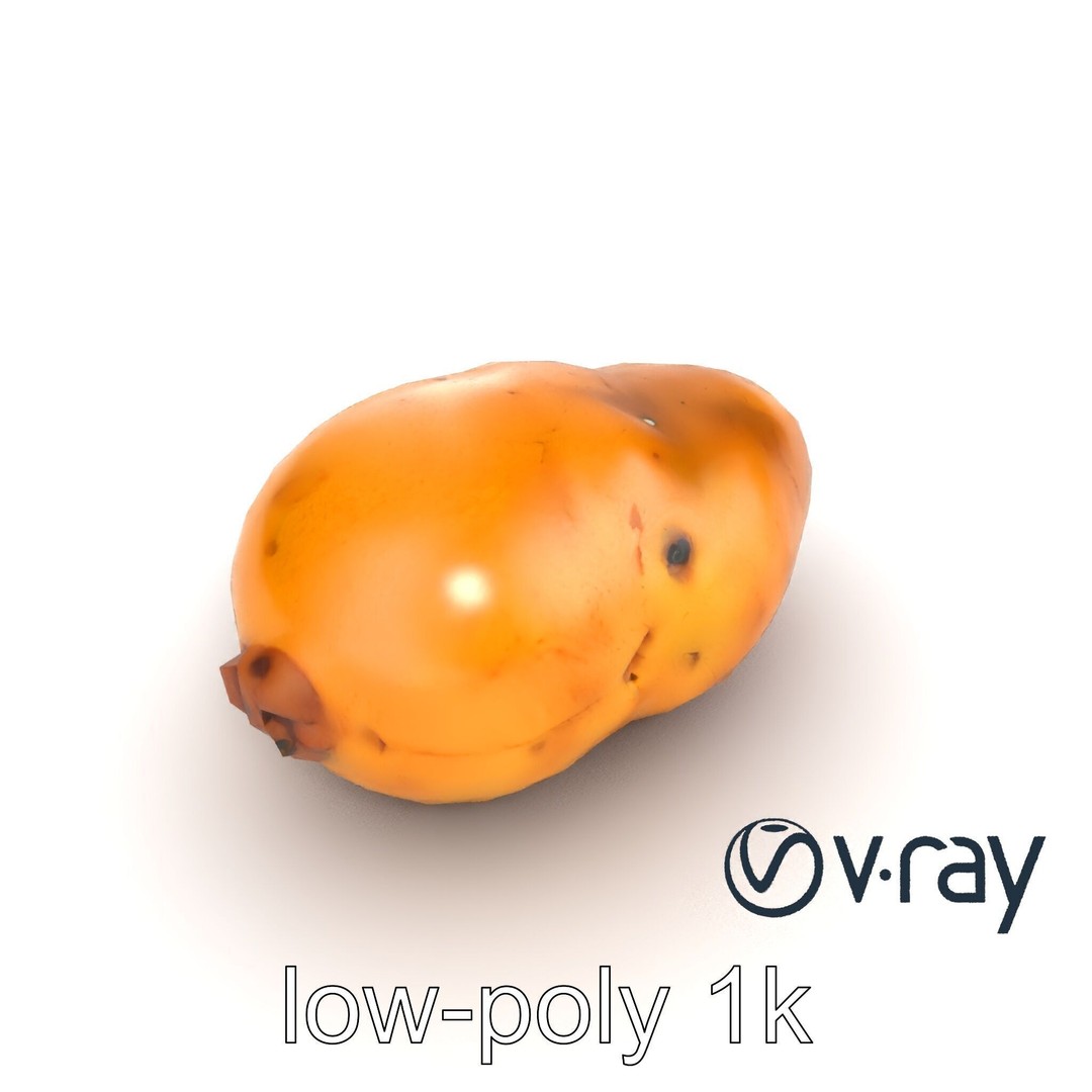 Realistic Potato 3D Model – Low Poly Game Asset, FBX, PBR Textures - View 10