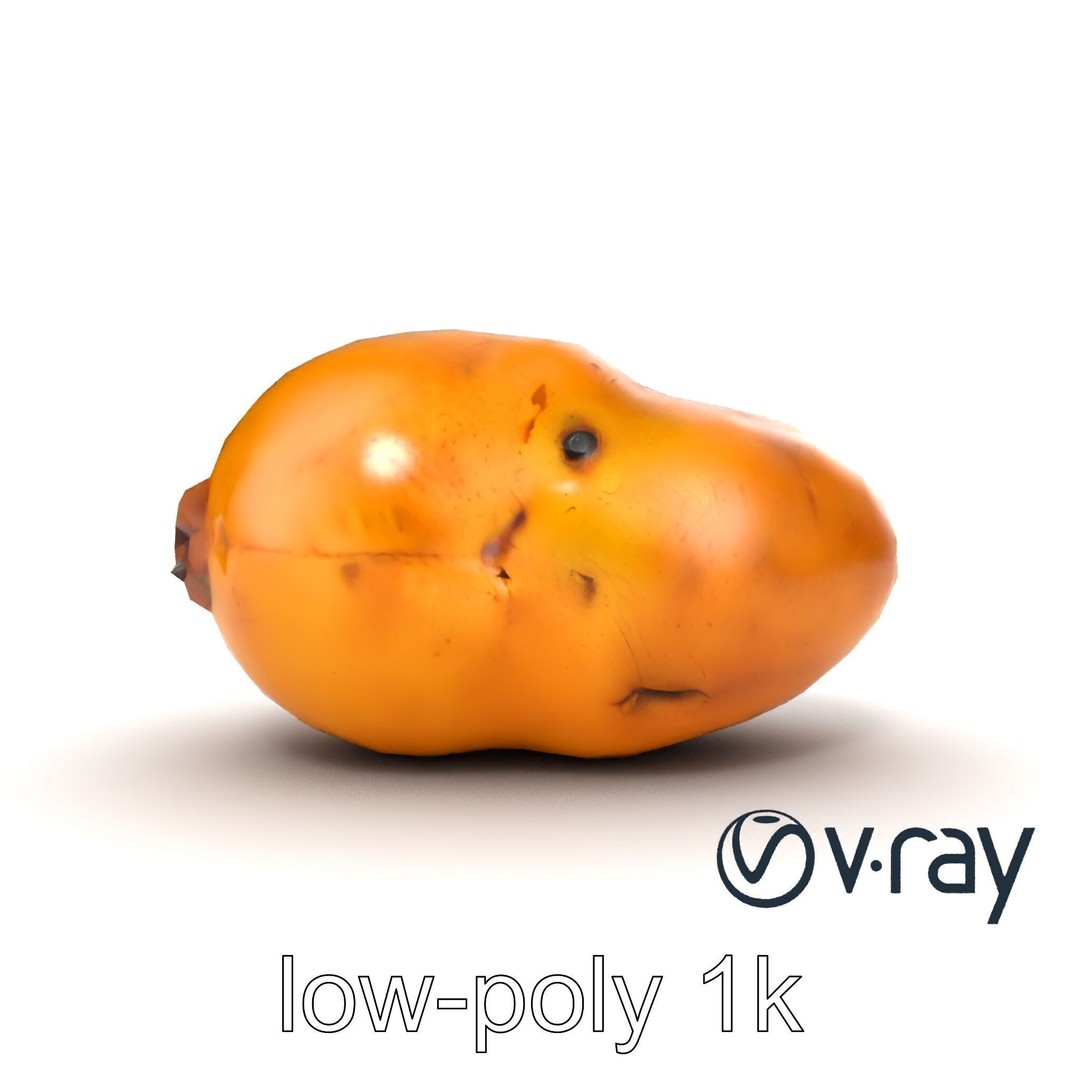 Realistic Potato 3D Model – Low Poly Game Asset, FBX, PBR Textures - View 17