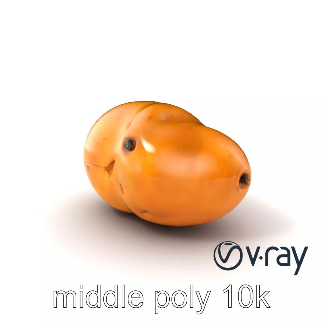 Realistic Potato 3D Model – Low Poly Game Asset, FBX, PBR Textures - View 2