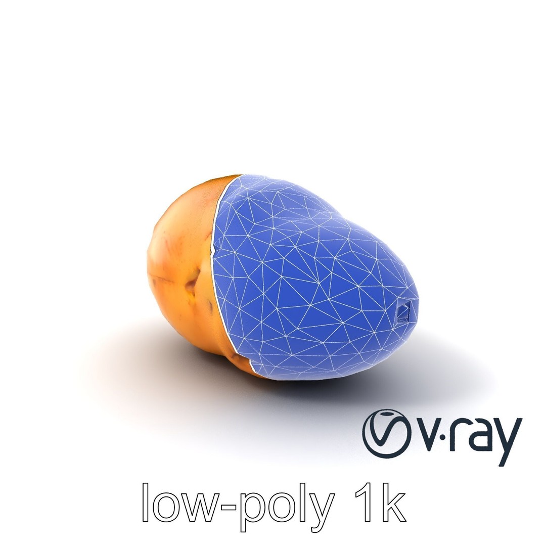 Realistic Potato 3D Model – Low Poly Game Asset, FBX, PBR Textures - View 22