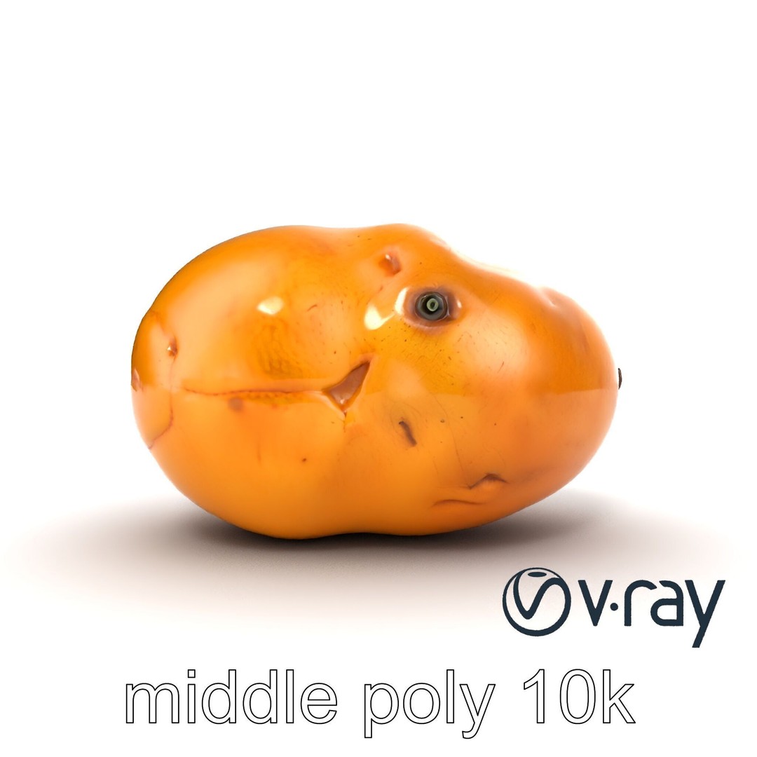 Realistic Potato 3D Model – Low Poly Game Asset, FBX, PBR Textures - View 32