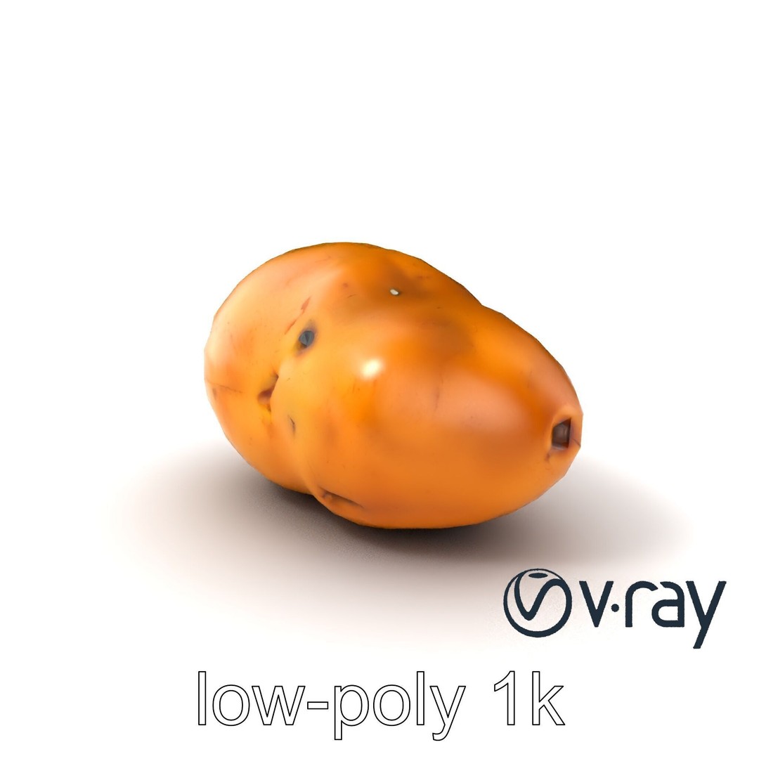 Realistic Potato 3D Model – Low Poly Game Asset, FBX, PBR Textures - View 4