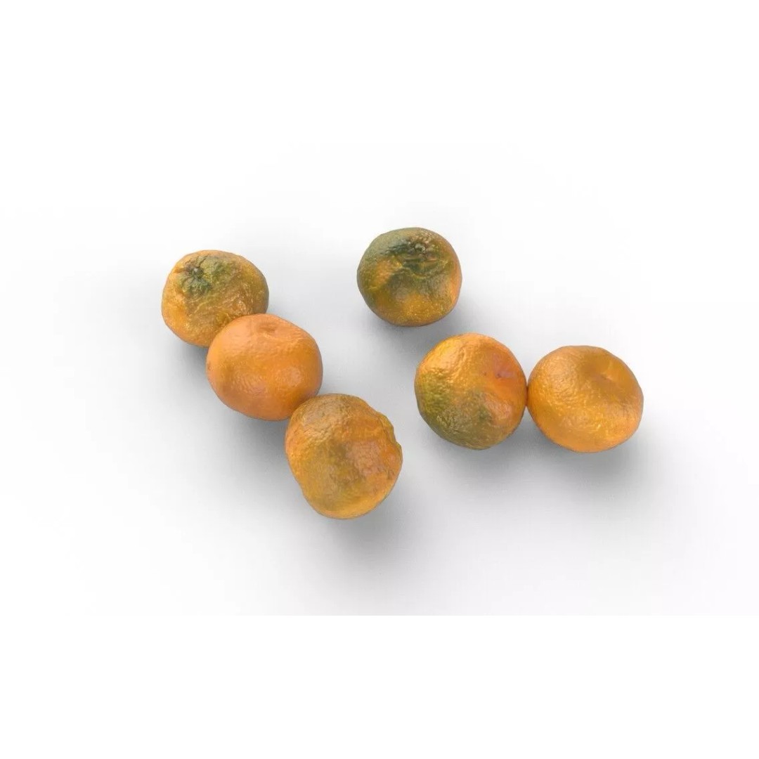 Tangerine 3D Model – Low Poly Fruit Asset, FBX, Game Ready - View 7
